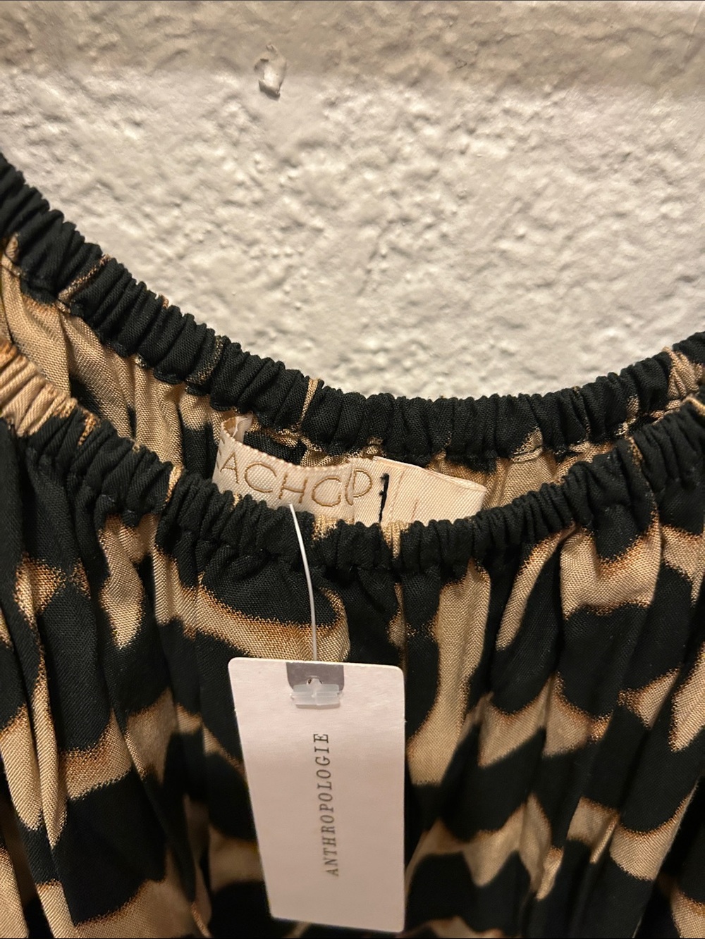 ⭐️ANTHROPOLOGIE ⭐️BEACHGOLD NWT Leopard-Print Puff Sleeve Mini Dress - Picture 4 of 11